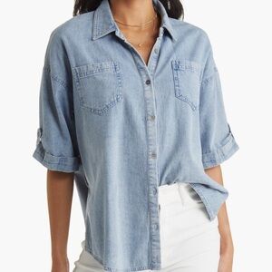 Vici Collection Chambray Button-Up Shirt